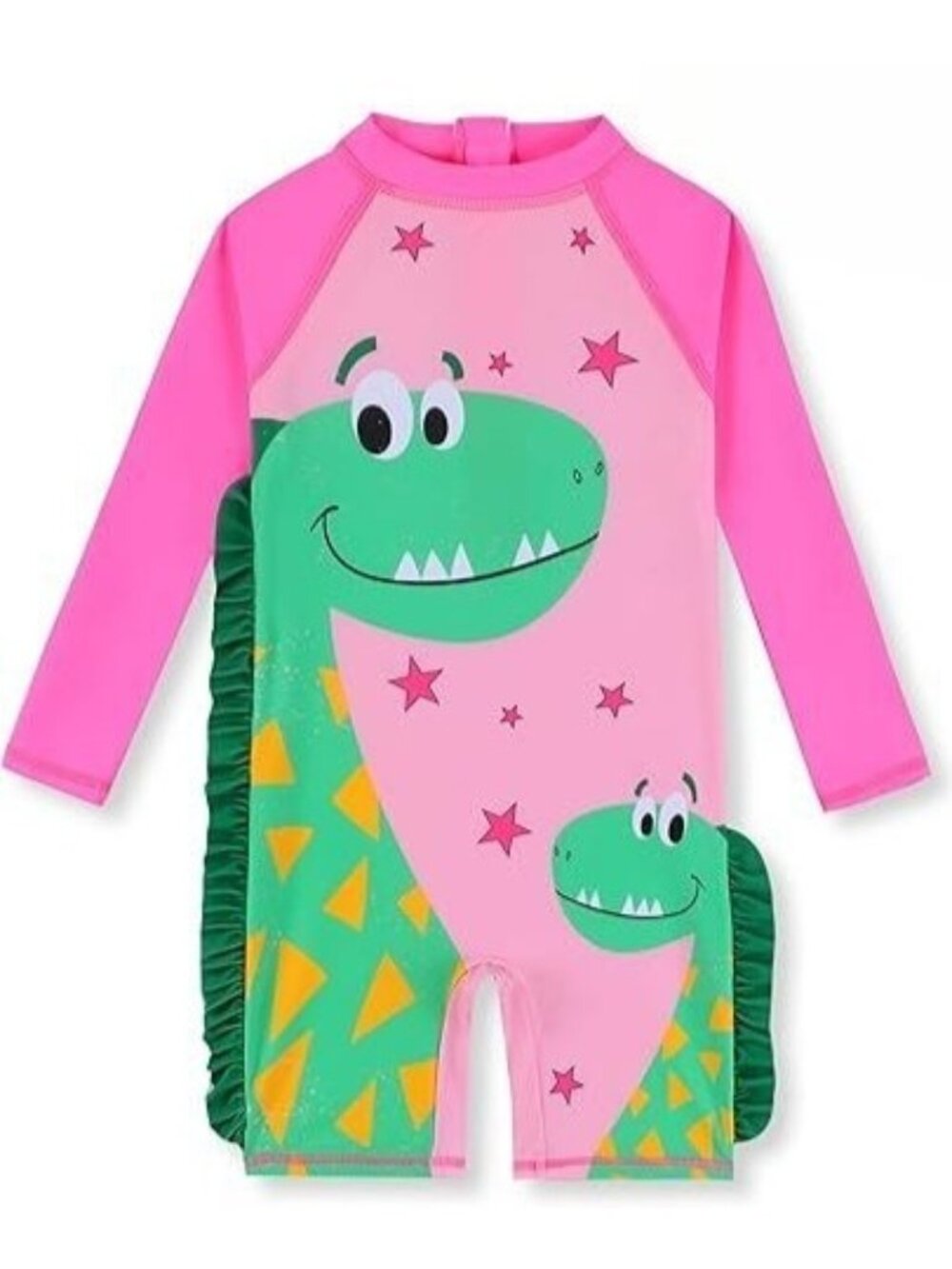 Purfeel Girls Size 6Y Rashguard Swimsuit One Piece Dinosaur UV Long Sleeve